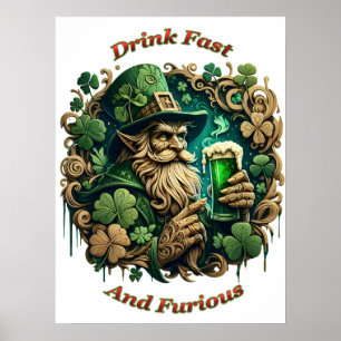 Affiche Soirée Enchantée de la Bière - Toast d'un Leprecha