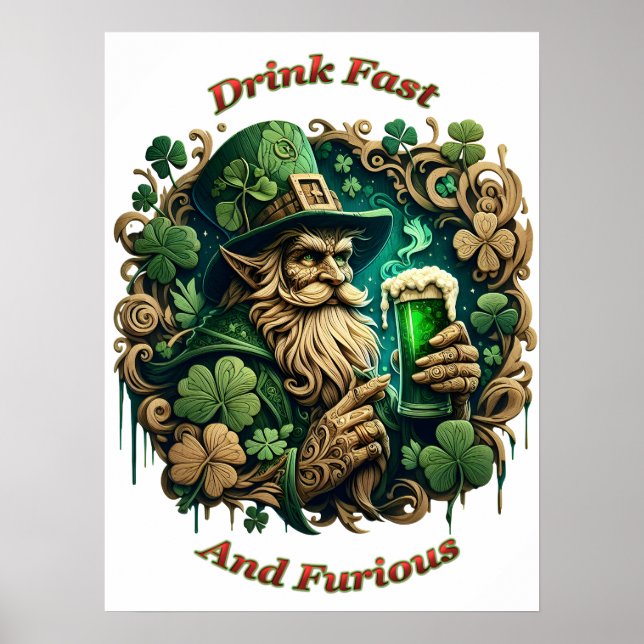 Affiche Soirée Enchantée de la Bière - Toast d'un Leprecha (Devant)