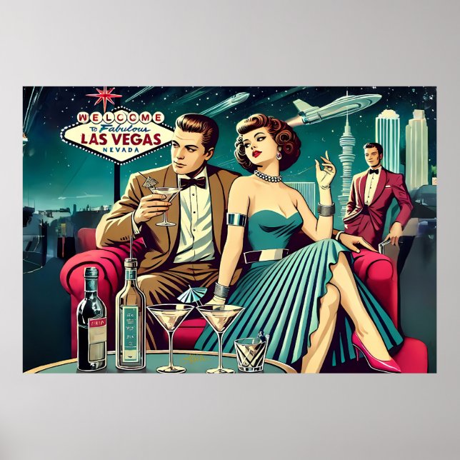 Affiche Soirée Martini Las Vegas Age Spatial (Devant)