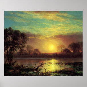 Affiche Soirée, Owens Lake California par Albert Bierstadt