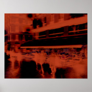 Affiche Soirée Paris rouge. motion floue du cool