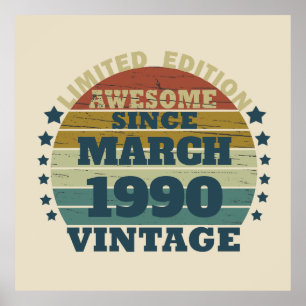 Affiche Soirée personnalisée vintage de 35 ans