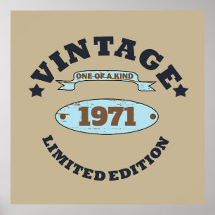 Affiche Soirée personnalisée vintage de 55 ans