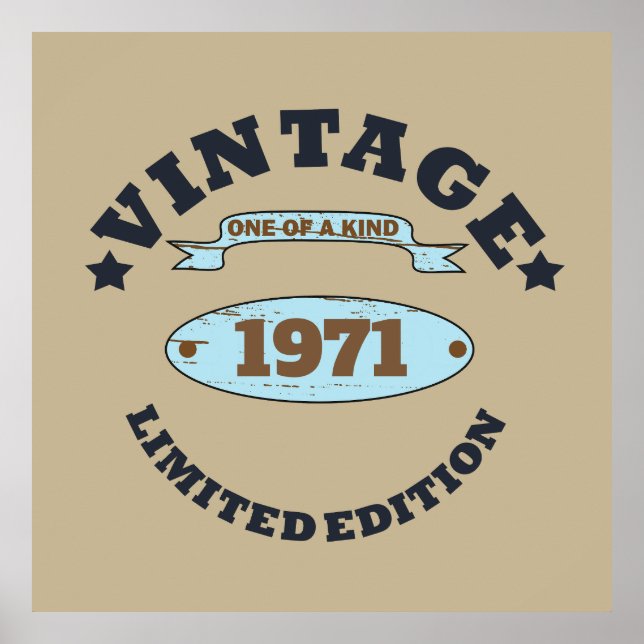 Affiche Soirée personnalisée vintage de 55 ans (Devant)