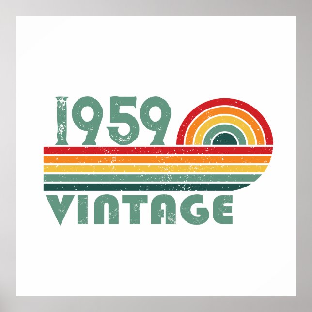 Affiche Soirée personnalisée vintage de 65e anniversaire (Devant)