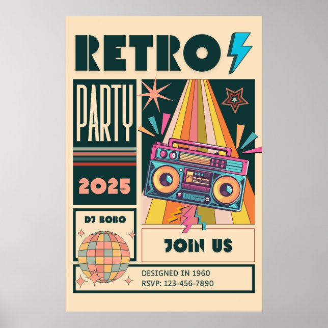 AFFICHE SOIRÉE RÉTRO (Devant)