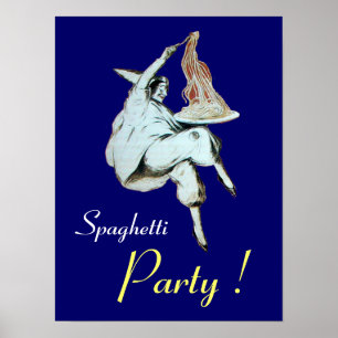 Affiche SOIRÉE SPAGHETTIS, CUISINE ITALIENNE, violet