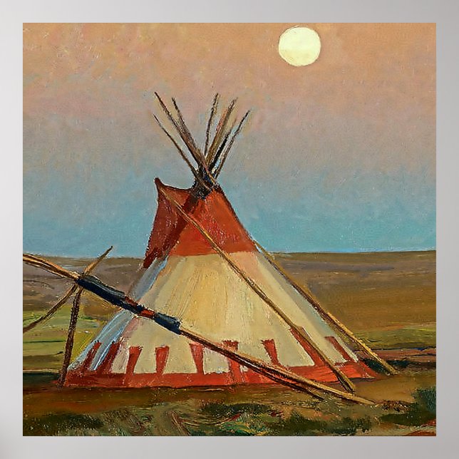 Affiche « Soirée sur la réserve Blackfeet » par Maynard (Devant)