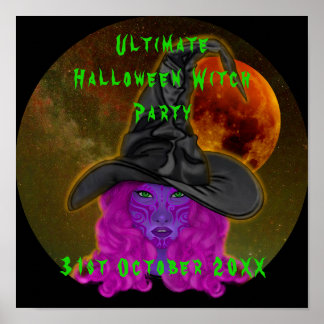 Affiche Soirée Ultime de Sorcière d'Halloween le 31 oct