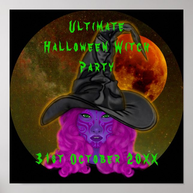 Affiche Soirée Ultime de Sorcière d'Halloween le 31 oct (Devant)