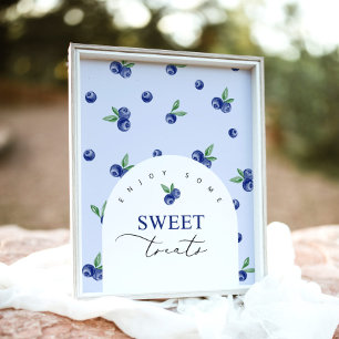 Affiche Soirées sucrées aux bleuets fête d'anniversaire