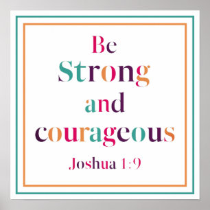 Affiche Sois Fort Et Courageux Josué 1 9 Verset Biblique