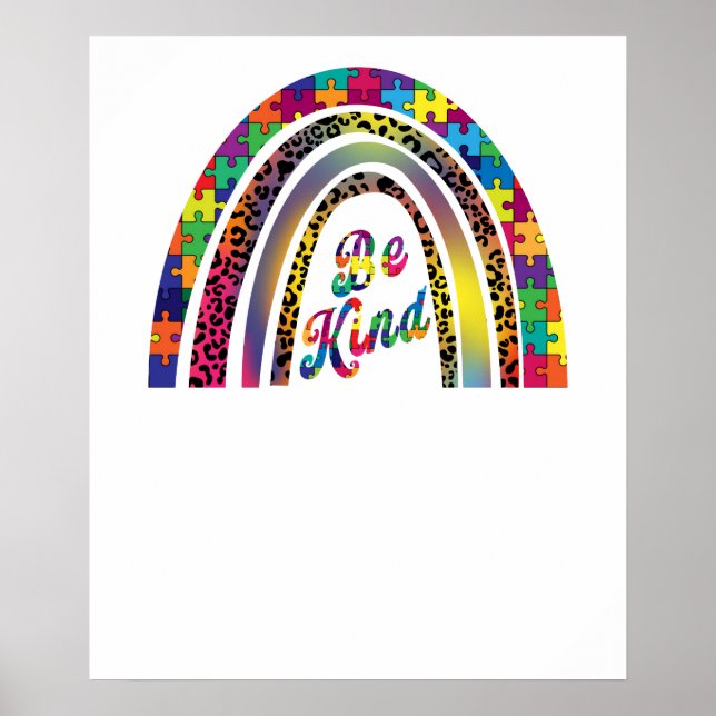 Affiche sois gentil arc-en-ciel (Devant)