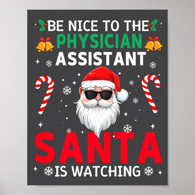 Affiche Sois gentil avec le médecin Istant Santa regarde  (Devant)