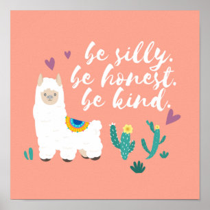 Affiche Sois idiot Llama