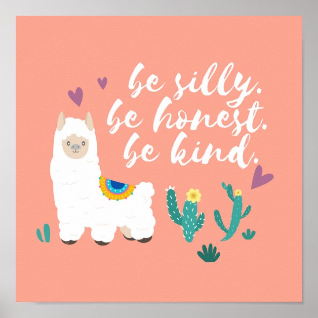 Affiche Sois idiot Llama (Devant)