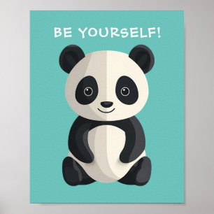 Affiche "SOIS TOI-MÊME !" Panda Bear, Votre message/nom, s