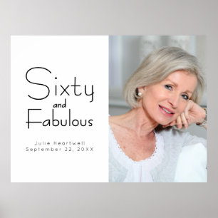 Affiche Soixante ans et Fabuleux Photo 60e Anniversaire