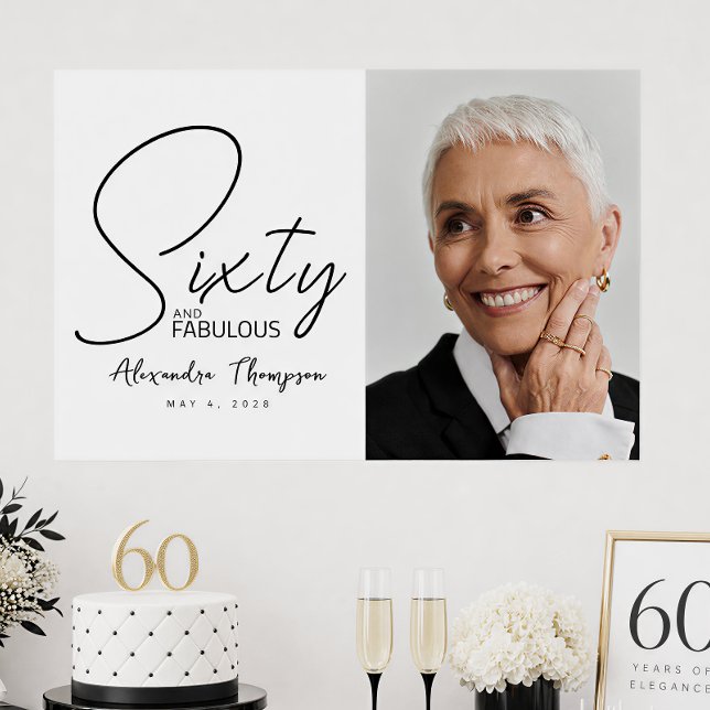 Affiche Soixante ans et Fabuleux Photo 60e Anniversaire (Créateur téléchargé)