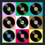 Affiche Soixante-dix Retro Vintage Vinyl Record Pop Art<br><div class="desc">Collection de disques vinyle vintage.</div>