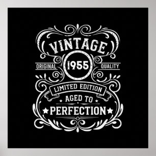 Affiche Soixante-dix vintages 70e anniversaire personnalis