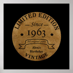 Affiche Soixante vintage 60e anniversaire