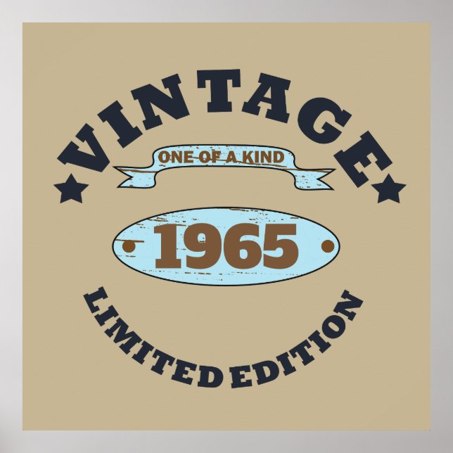 Affiche Soixante vintage 60e anniversaire (Devant)