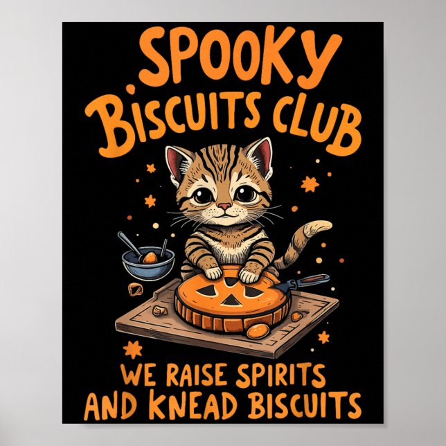 Affiche Soky Biscuits Club Chat Drôle Halloween Baking (Devant)