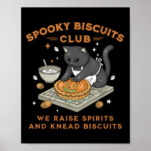 Affiche Soky Biscuits Club Chat noir Citrouille Halloween