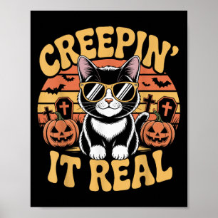 Affiche Soky Cute Creen' It Real Funny Chat Halloween Pun 