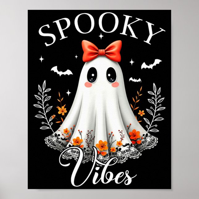 Affiche Soky Vibes Ghost Retro Groovy Halloween Women Girl (Devant)