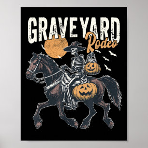 Affiche Soky Western Cowboy Skeleton Rodeo Citrouille Hall