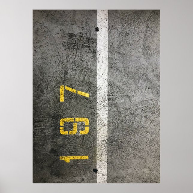 Affiche Sol en béton gris avec 197 tirages (Devant)