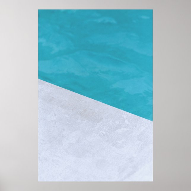 Affiche Sol gris vide à côté de la piscine (Devant)