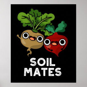 Affiche Sol Mates Funky Beet Root Pun Dark BG