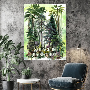 Affiche Solace in Rainforest Spirituel Zen Citation pour l