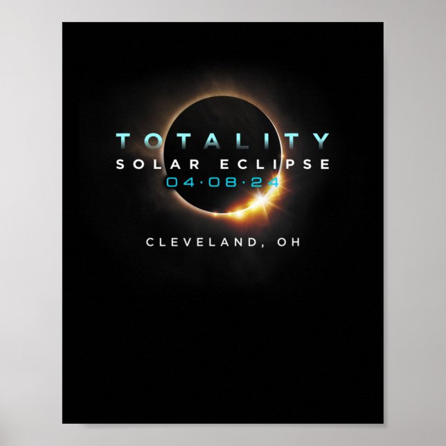 Affiche Solaire Eclipse 2024 Cleveland (Devant)