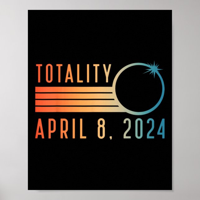 Affiche Solaire Eclipse Chemise Avril 8 2024 Totalité Sola (Devant)