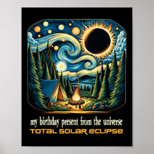 Affiche Solaire Éclipse Mon Anniversaire Présenté Par Les