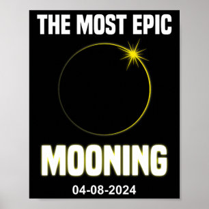 Affiche Solaire Eclipse Mooning Funny 04.08.2024 Eclipse