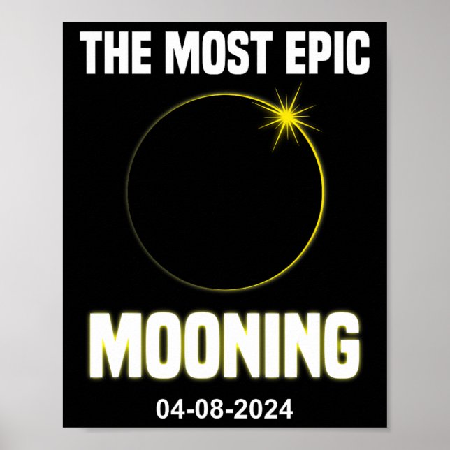 Affiche Solaire Eclipse Mooning Funny 04.08.2024 Eclipse (Devant)