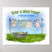 Affiche solaire et éolienne Promouvoir l'économie 