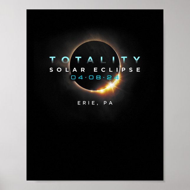 Affiche Solaire officiel Eclipse 2024 Erie (Devant)