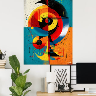 Affiche Solar Axis – Mid-Century Bauhaus Symmetry Wall Art