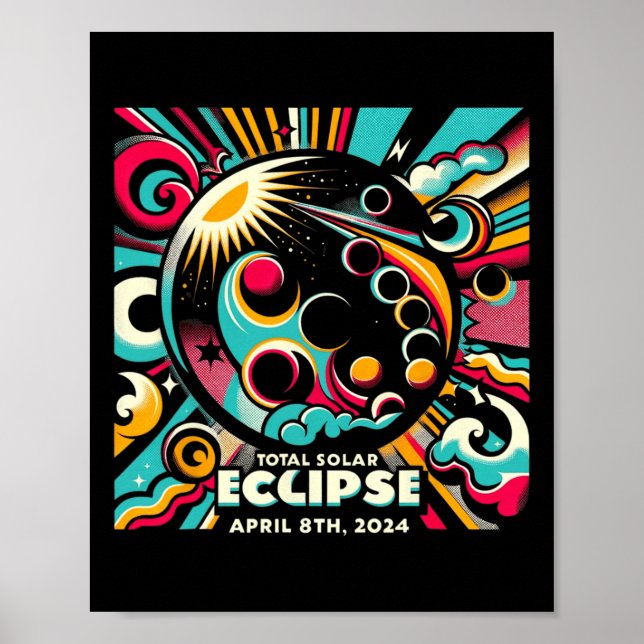 Affiche Solar Eclipse 2024 04.08.24 Eclipse Hommes Femmes  (Devant)