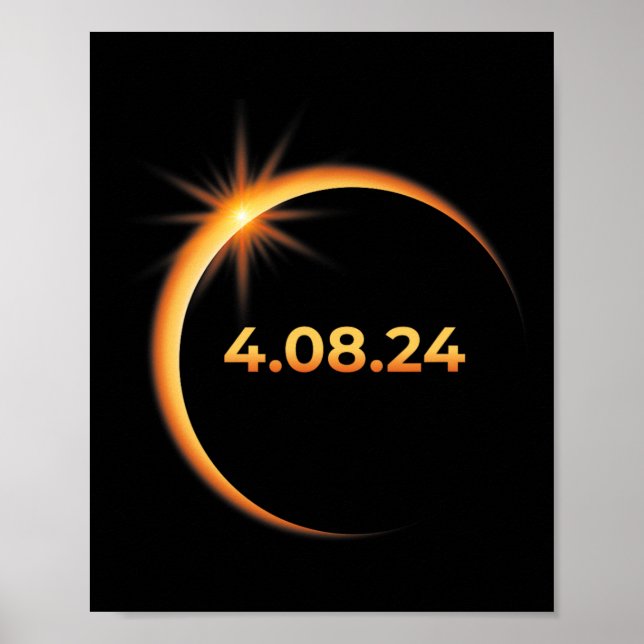 Affiche Solar Eclipse 2024 Amérique Totalité 04 08 24 Spri (Devant)