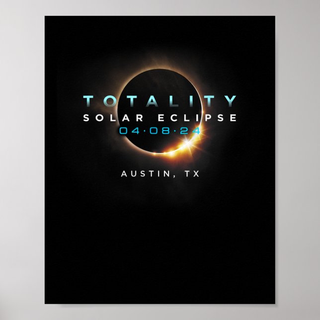 Affiche Solar Eclipse 2024 Austin (Devant)