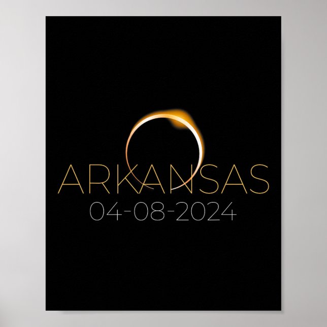Affiche Solar Eclipse 2024 État Arkansas Total Solaire Ecl (Devant)