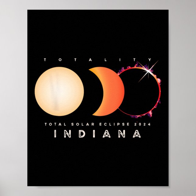 Affiche Solar Eclipse 2024 Indiana Total Eclipse America G (Devant)