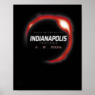 Affiche Solar Eclipse 2024 Indianapolis Indiana 8 avril 20